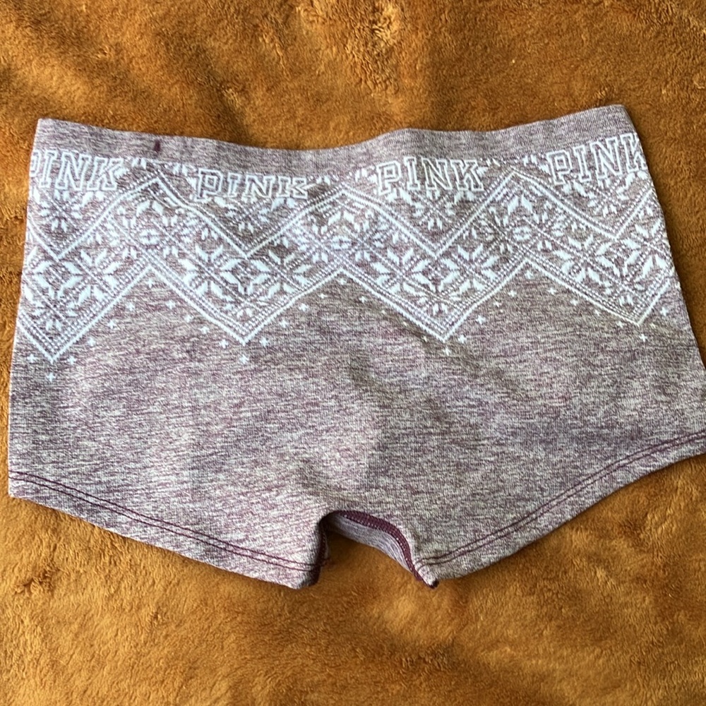 Victoria’s Secret PINK fair isle print boyshort size M purple heather BNWOT - Picture 2 of 2